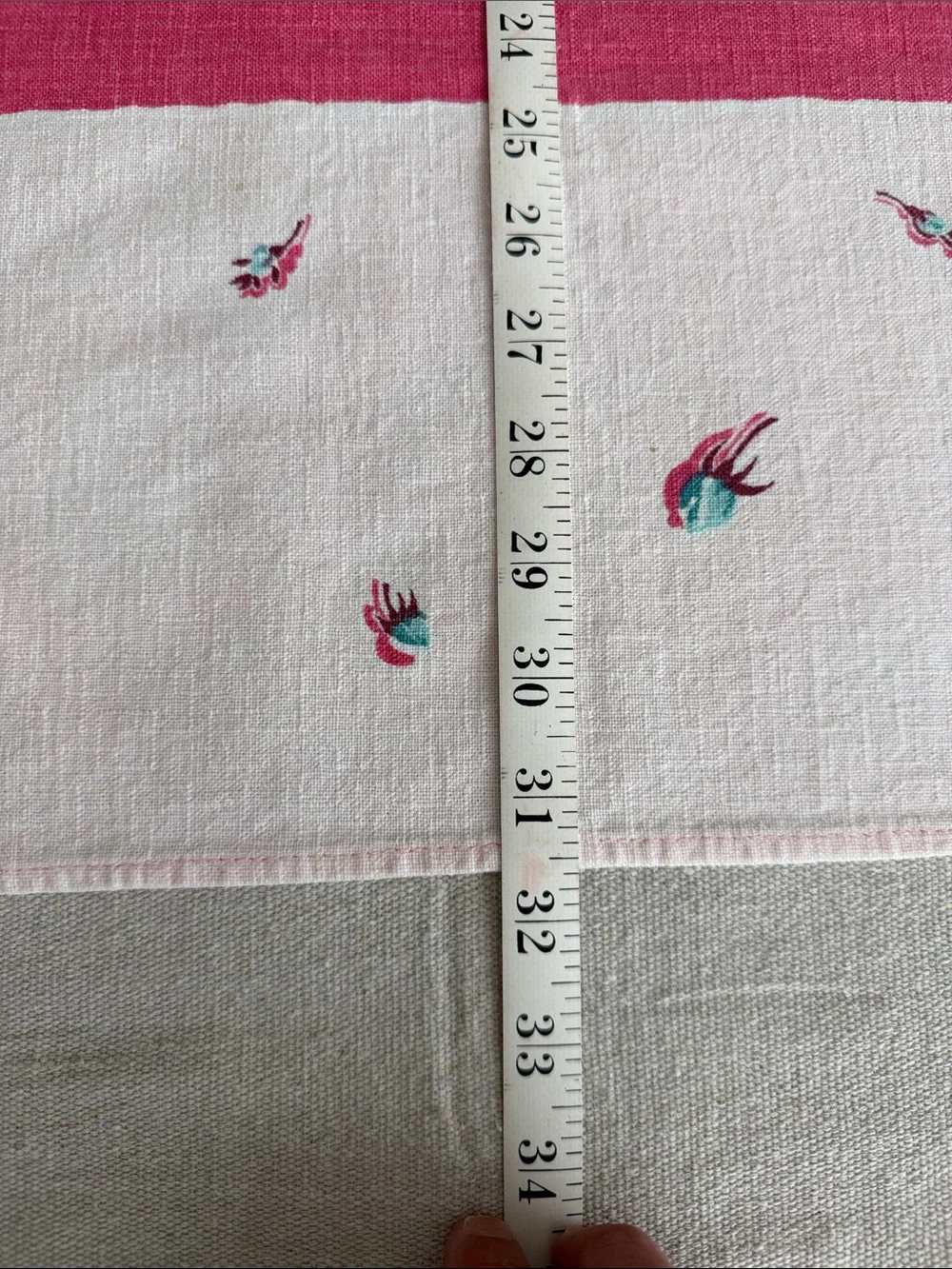 Vintage MCM Floral Small Tablecloth